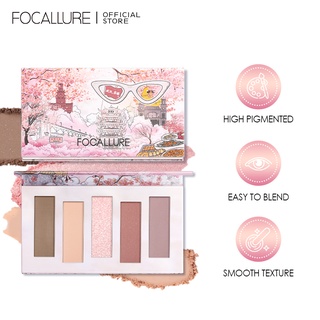 Focallure พาเลทอายแชโดว์ ชิมเมอร์ 5 เฉดสี 3 เนื้อ เกลี่ยง่าย