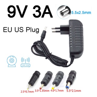 อะแดปเตอร์แปลงพาวเวอร์ซัพพลาย AC DC 110V 240V DC 9V 3A 5.5*2.1 มม. 4.0*1.7 มม. 3.5*1.35 มม. 2.5*0.7 มม.