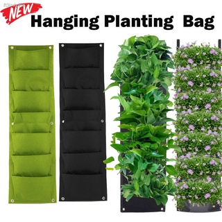 Vertical Hanging Planter Garden Hanging Open Vegetable Planting Grow Bag 6 Pockets Waterproof Wall Flowerpot Felt Planti