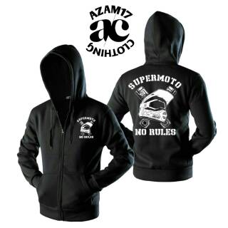 เสื้อแจ็กเก็ต มีซิป ลาย Supermoto NO RULES สําหรับผู้ใหญ่ ~Azam17