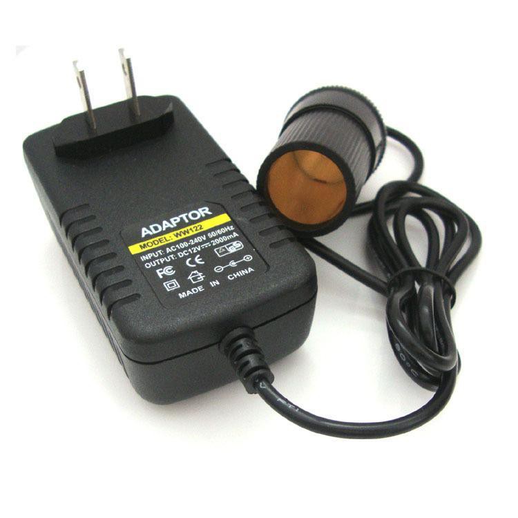 Adapter แปลงไฟบ้าน 220V เป็นไฟรถยนย์ 12V DC 220V to 12V 2A Home Power Adapter Car Adapter AC Plug