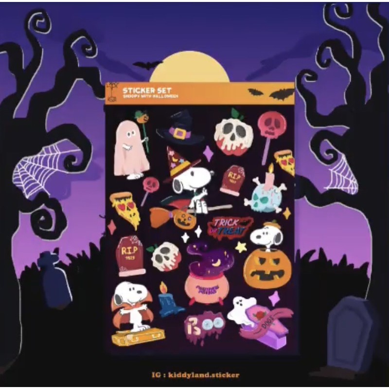 SNOOPY HALLOWEEN STICKER a6 (ลายพิเศษธีม halloween)
