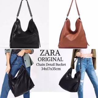 กระเป๋าสะพายไหล่สายโซ่พิมพ์ลายม้าลาย Zara สายโซ่สําหรับผู้หญิง