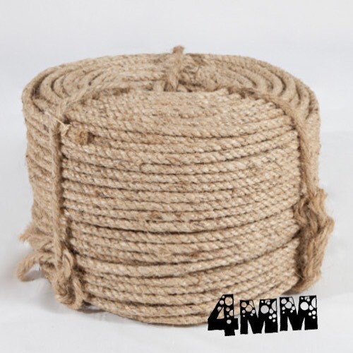 4mm x 10m 04MB1004 เชือกมะนิลา เชือก เชือกแมว สีธรรมชาติ คอนโดแมว ขนาด 4 มิล ความยาว 10 เมตร ราคา 12