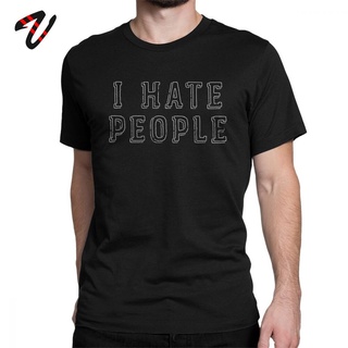 เสื้อยืดผ้าฝ้ายพิมพ์ลายขายดี เสื้อยืดแขนสั้น ผ้าฝ้าย พิมพ์ลายกราฟฟิค I Hate People พลัสไซซ์ เหมาะกับของขวัญวันขอบคุณพระเ