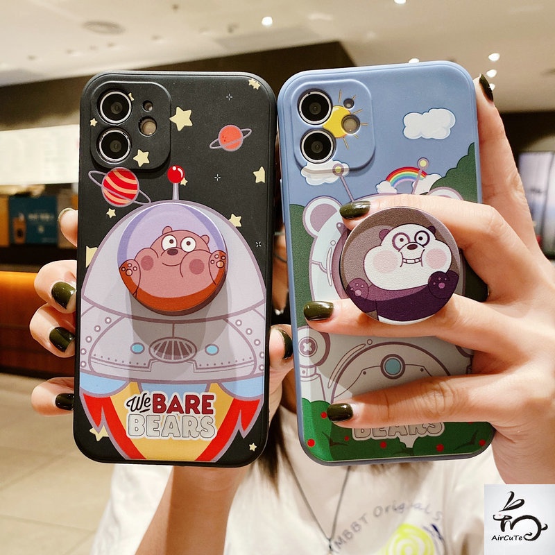 เคส Huawei Y7A Y6P Y9 Y9S Y7 Y6 Y6S Y5 Nova3i Nova 3i 5T Huaweiy9 huaweiy7 huaweiy6 Lite Prime Pro 2018 2019 2020 Astronaut Bear Protect Camera Soft Case With Stand
