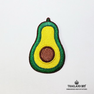 ตัวรีดติดเสื้อ อาโวคาโด ลาย การ์ตูน ผลไม้ Avocado Cartoon Patch งานปัก wop DIY ตัวรีด อาร์ม ติดเสื้อ กางเกง หมวก กระเป๋า