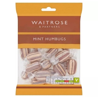 เวทโทรส ลูกอมรสมิ้นต์ฮัมบักส์ Waitrose Mint Humbugs Candy 200g