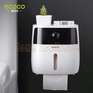 ECOCO กล่องใส่ทิชชู กันน้ำ ติดผนัง ไม่ต้องเจาะ E1804