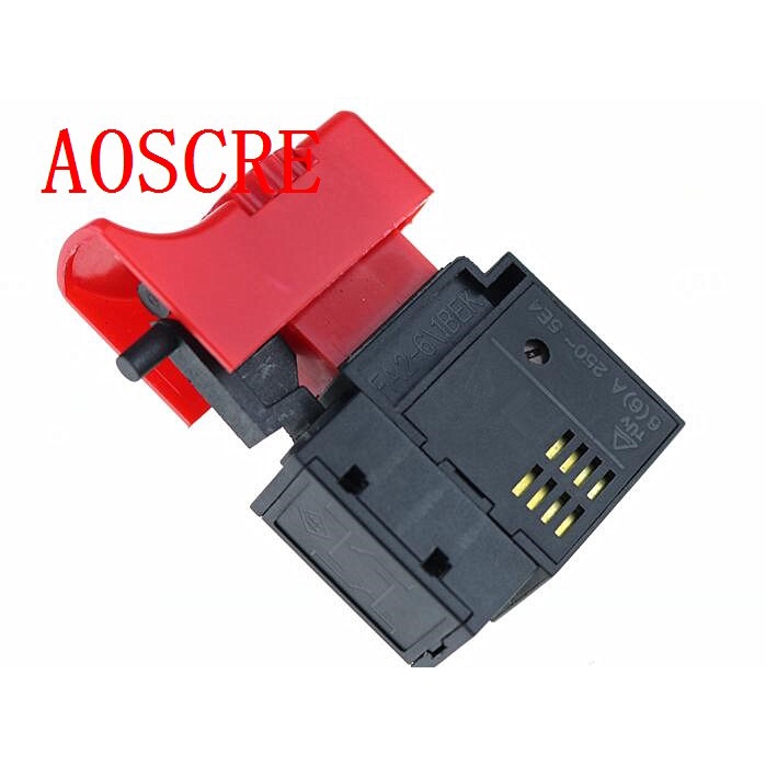 1PCS FA2-6/1BEK 250V 6A 5E4 สีแดง + สีดําล็อคบนเครื่องมือไฟฟ้าสว่านไฟฟ้าสวิตช์ทริกเกอร์เครื่องมือไฟฟ