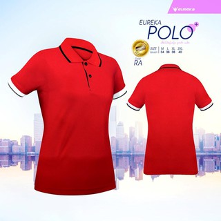 NEW A2029 EUREKA POLO Basic (Women)  เสื้อโปโล หญิง ทรงเข้ารูป ยูเรก้า ไม่มีกระเป๋า (สีแดง)