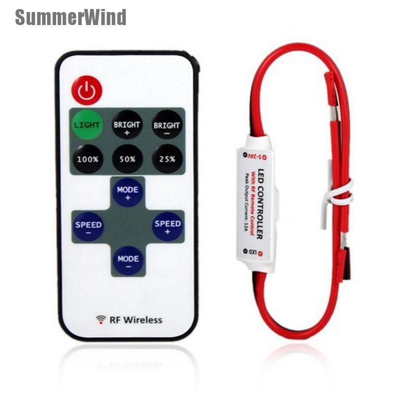 ลมร้อน สวิตช์ควบคุมระยะไกลไร้สาย 12V Rf หรี่แสงได้ สําหรับสายไฟ Led ขนาดเล็ก