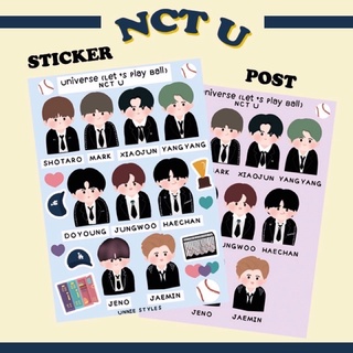 สติ๊กเกอร์ &amp; โปสการ์ด NCT U Ver.Let’s play ball (ไดคัท/ไม่คัท) ขาวมัน PP