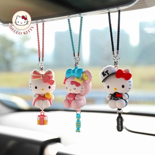 จี้ห้อยกระจกมองหลัง ลายการ์ตูน Hello Kitty น่ารัก สําหรับตกแต่งภายในรถยนต์