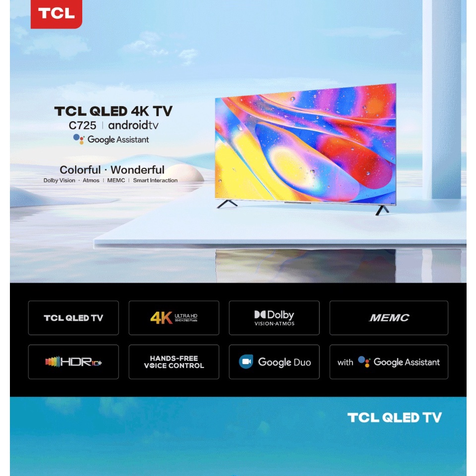 R7WI 4K QLED Big Size PREMIUM [ผ่อน 0% นาน 10 เดือน] TCL 75 นิ้ว 4K QLED TV Smart TV (รุ่น 75C725 or 75Q726) Full Screen
