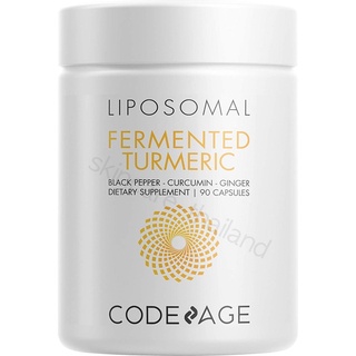 Codeage Liposomal Fermented Turmeric Curcumin 95% (90 แคปซูล) สารสกัดขมิ้นชัน ต้านการอักเสบ ลดอาการท้องอืด ท้องเฟ้อ