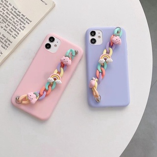 Samsung S21 Ultra S20 Plus S10 S9 S8 S7 Edge S6 S7e S6e S21+ S20+ S10+ S9+ S8+ S10e S21ultra S20ultra Cute Cartoon Cloud Bracelet Wristband Silicone Soft Phone Case Cover