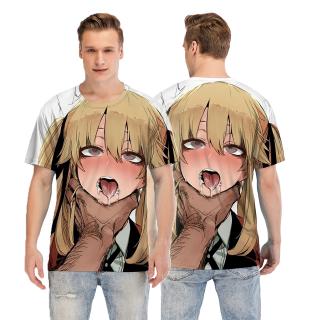 ใหม่ Ahegao 3D เสื้อยืดผู้ชายผู้หญิงอะนิเมะเสื้อยืด