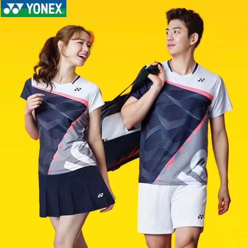 Yonex ชุดเสื้อกีฬาแบดมินตัน แขนสั้น ระบายอากาศ แบบแห้งเร็ว เหมาะกับฤดูร้อน สําหรับผู้ชาย และผู้หญิง