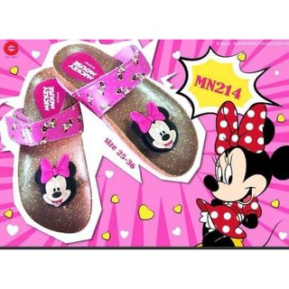 รองเท้าแตะมิกกี้เมาส์ เด็กโต หูหนีบ รองเท้าแตะหนีบ ลายการ์ตูน Disney Minnie Mouse  รองเท้าเด็กหญิง ถูกที่สุด