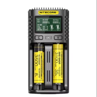 NITECORE UM2 LCD หน้าจอ แสดงผล 5V / 2A ลิเธียม แบตเตอรี่ ชาร์จ 2-Slots สมาร์ทชาร์จอย่างรวดเร็วสำหรับ NITECORE 18650 แบต