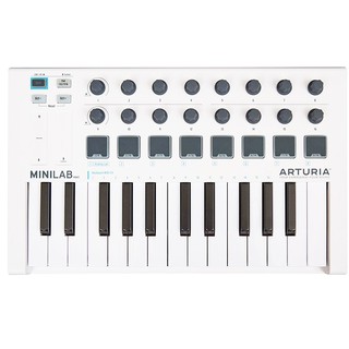 Arturia MiniLab MkII (สีขาว / White) มิดิคีย์บอร์ดคอนโทรลเลอร์ ฟรีซอฟท์แวร์ Ableton Live Lite ฯลฯ รับประกัน 1ปี