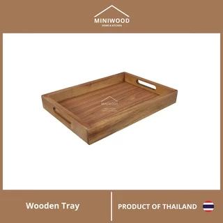 MINIWOOD ถาดเสิร์ฟ สี่เหลี่ยม ถาดไม้ Wooden Tray ผลิตจากไม้จามจุรี