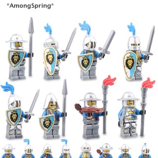 ของเล่นตัวต่อฟิกเกอร์ทหาร AmongSpring สีฟ้า