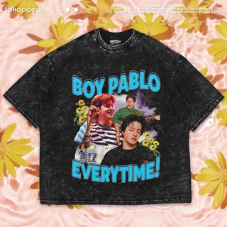 เสื้อยืดผ้าฝ้ายพิมพ์ลายขายดี เสื้อยืด "BOY PABLO" ขนาดใหญ่ ซักล้างได้ | เสื้อยืด ขนาดใหญ่ | เสื้อยืด พิมพ์ลายซักผ้า | หิ