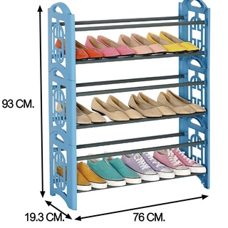 ชั้นวางรองเท้า 6 ชั้น #XJ-6F สีฟ้า สีดำ