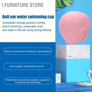 I Furniture store High Elasticity Children Silicone Swimming Cap 3D Ear Protection for Short Long Hair