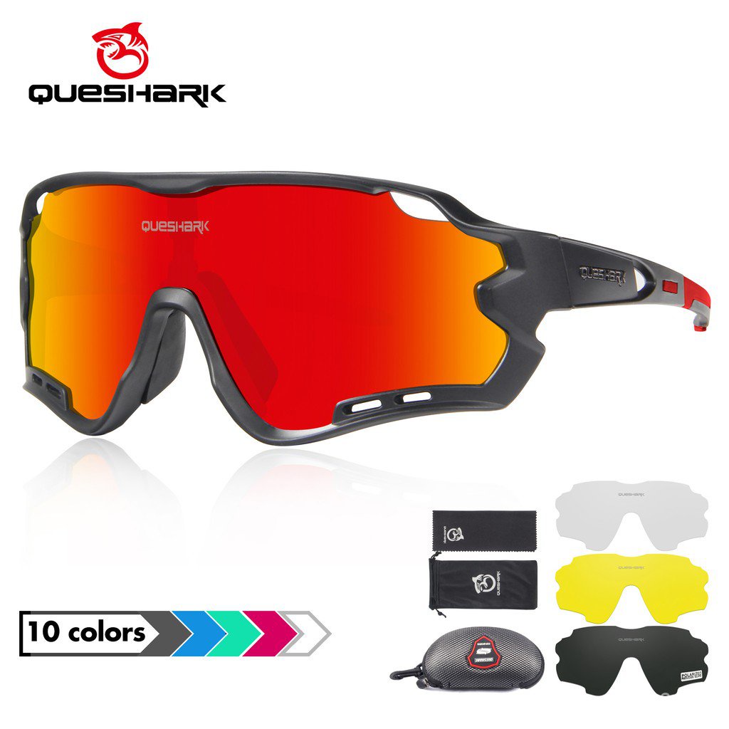 hotPolarized Queshark New Design QE44 Cycling Glasses Bike Eyewear for