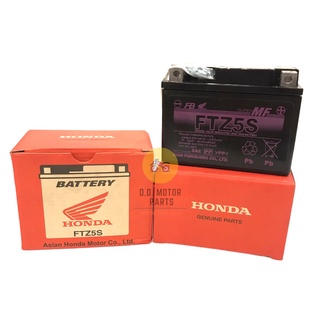 แบตเตอรี่ Honda แท้ FTZ5S ( 5 แอมป์ ) ใช้กับรถรุ่นทั่วไป มอเตอร์ไซด์รุ่นสตาร์ทมือ **มีรับประกันสินค้า**