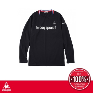 le coq sportif เสื้อเทรนนิ่งแขนยาว ผู้ชาย สีดำ (T-shirt, เสื้อยืด, lecoq, เลอค็อก)