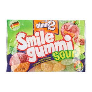 เจลลี่รสเปรี้ยวและผลไม้รวม Nimm2 Smile Gummi Sour Gummy 90g.