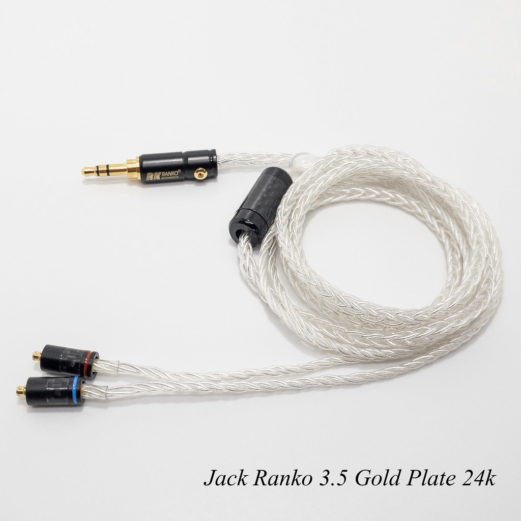 สายอัพเกรดหูฟัง Pure Silver (เงินแแท้) รุ่น Pure Silver Light ถัก 8 Jack Ranko 3.5 Gold Plate 24k *ป