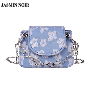 Jasmin NOIR กระเป๋าสะพายข้าง สายโซ่ ลายดอกไม้ ลูกไม้ สําหรับผู้หญิง