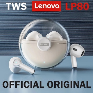 Original New หูฟังไร้สายบลูทูธ 5.0 Lenovo Lp80 Tws 9D Hifi พร้อมไมโครโฟน