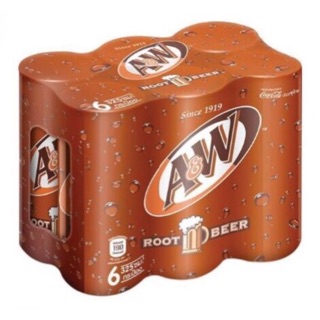 A&amp;W น้ำอัดลม รูทเบียร์ เอแอนด์ดับบลิว ขนาด 325ml/กระป๋อง แพ็คละ6กระป๋อง Can