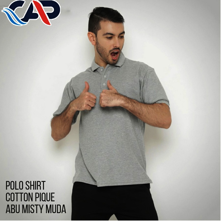 เสื้อคอปกเสื้อโปโลสีพื้น CVC Pique พรีเมี่ยม