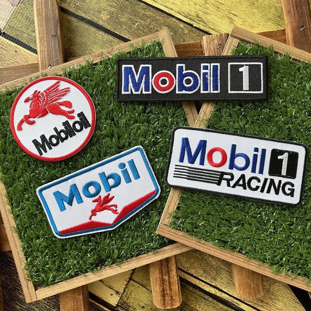 โมบิล1 Mobil1 ตัวรีดติดเสื้อ อาร์มรีด อาร์มปัก ตกแต่งเสื้อผ้า หมวก กระเป๋า แจ๊คเก็ตยีนส์ Racing Embroidered Iron on P...