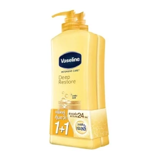 [แพ็คคู่] วาสลีน อินเทนซีฟ แคร์ โลชั่น ดีพ รีสโตร์ ผิวชุ่มชื่น 300มล. Vaseline Intensive care Lotion Deep Restore Yellow
