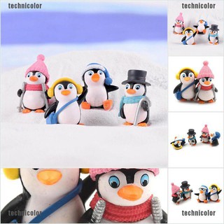 [technicolor] ตุ๊กตาเพนกวิน มอส นางฟ้า ฤดูหนาว สําหรับตกแต่งบ้านตุ๊กตา 4 ชิ้น