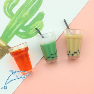 จี้พวงกุญแจเรซิ่น รูปชานมไข่มุก ชาดํา ชาเขียว ขนาดเล็ก แฮนด์เมด Diy