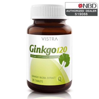 Vistra Gingo120 30เม็ด วิสทร้าแปะก๊วย กิงโกะ บำรุงสมอง