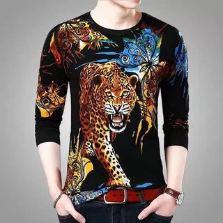 ##พร้อมส่ง#เสื้อผ้าแฟชั่นผู้ชาย เสื้อแขนยาวคอกลม(TSH-035)