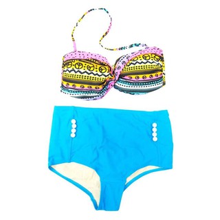 Easy Swim ชุดว่ายน้ำ Two Piece - สีฟ้า/ลาย