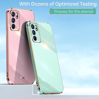 New Plating Case OPPO A16 A16S Reno6 Z Reno 6Z A54S Phone Casing Square Smooth Soft Silicone Back Covers