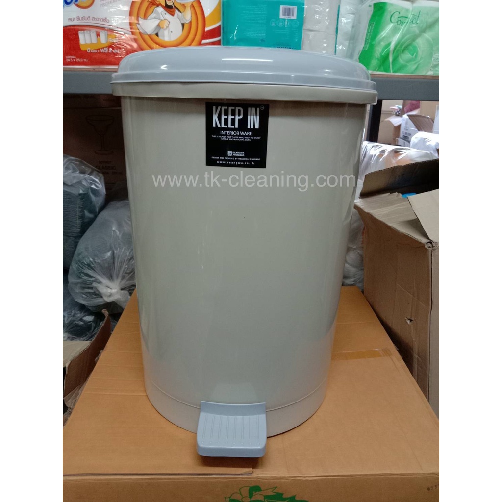 ถังขยะเท้าเหยียบ RW9086 คละสี  ยี่ห้อ KEEP IN ขนาด 35 ลิตร