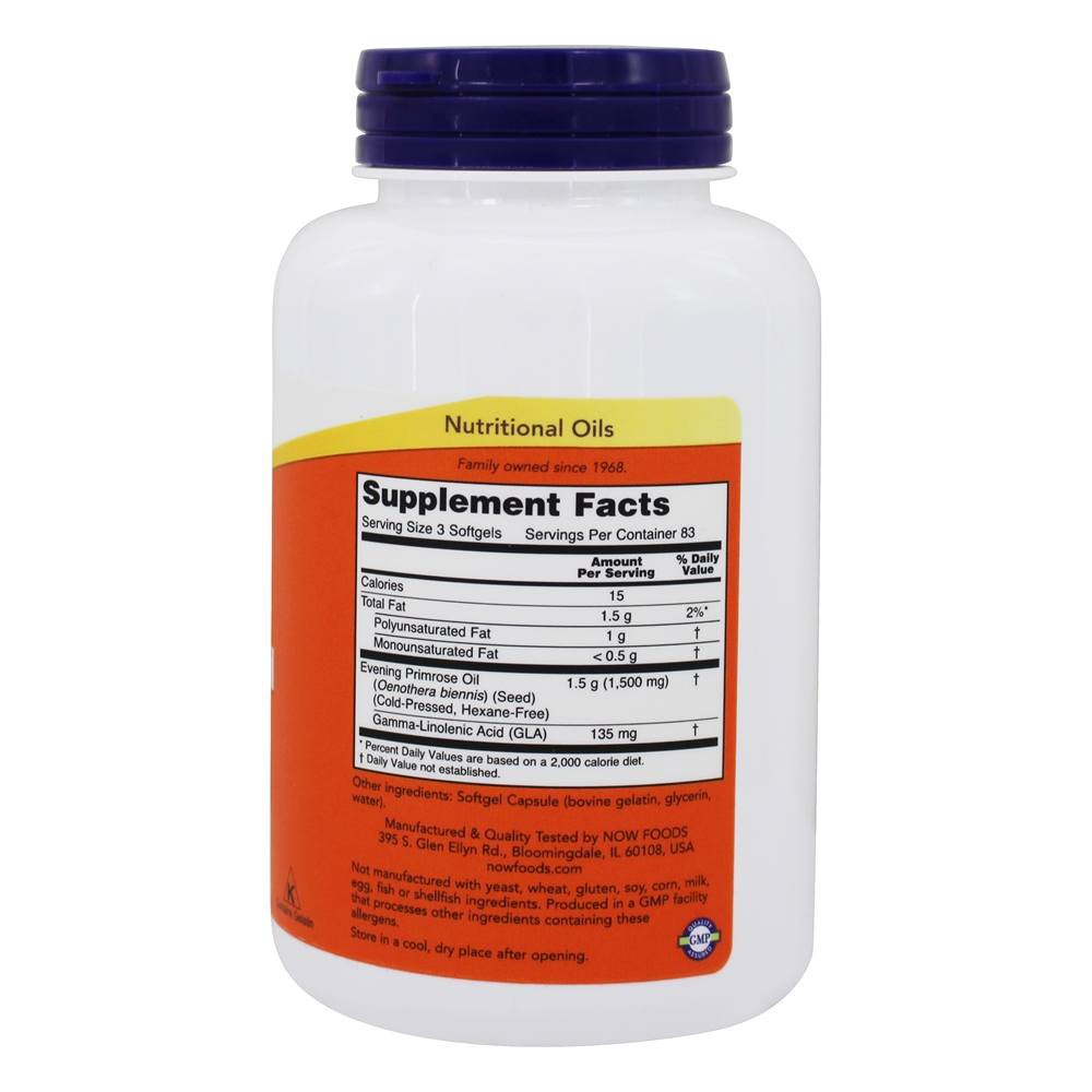 NOW Foods Evening Primrose Oil 500 mg. 250 Softgels - leafvitamins ...